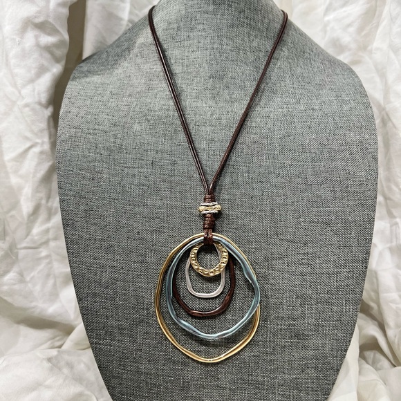 Fashion Jewelry BoHo Style Geometric Circles Plated in Gold, Silver, Blue & Brn. - Picture 10 of 11